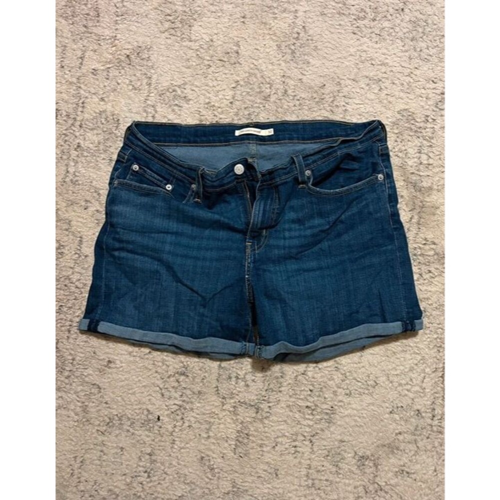 Mid Length Levi Jean Shorts
